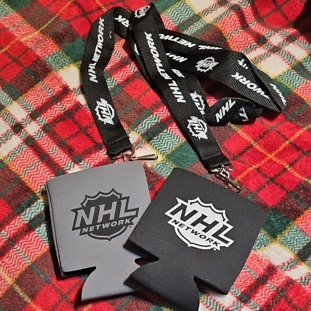 NHL Network Lanyard and Koozies Set NWOT